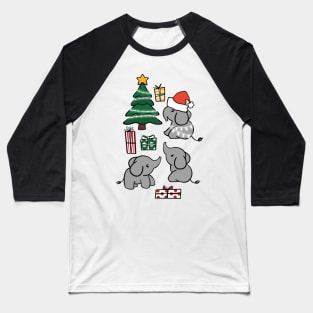 Cute Elephant Christmas Baseball T-Shirt